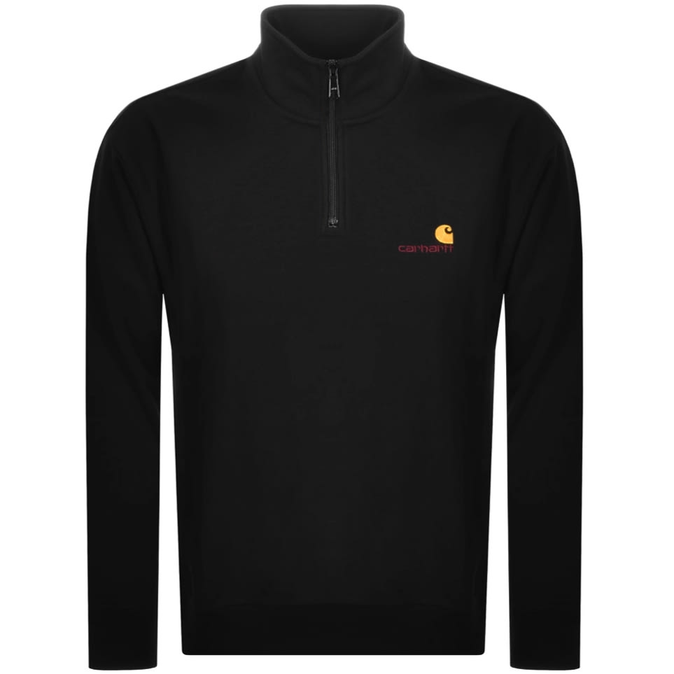 Alternative Image for ProductCarhartt Half Zip Script Logo Sweatshirt Black1